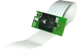 Optics PCB attached to the ribbon cable
